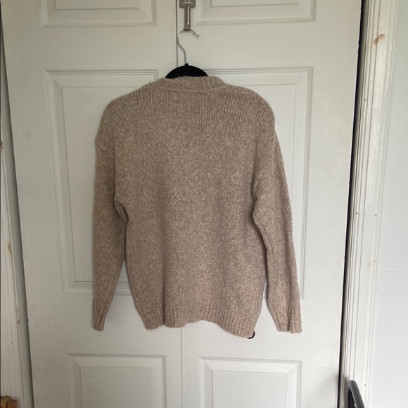 Cozy Beige Button-Shoulder Sweater - Picture 3 of 3